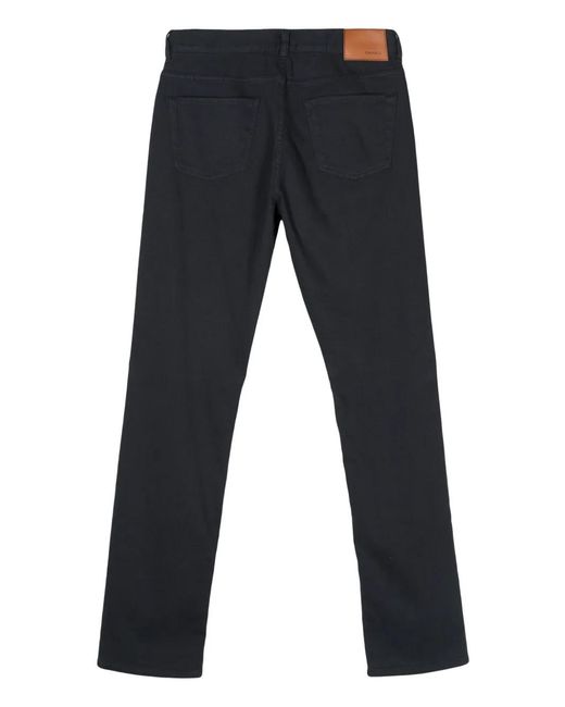Canali Blue Logo-Patch Trousers for men