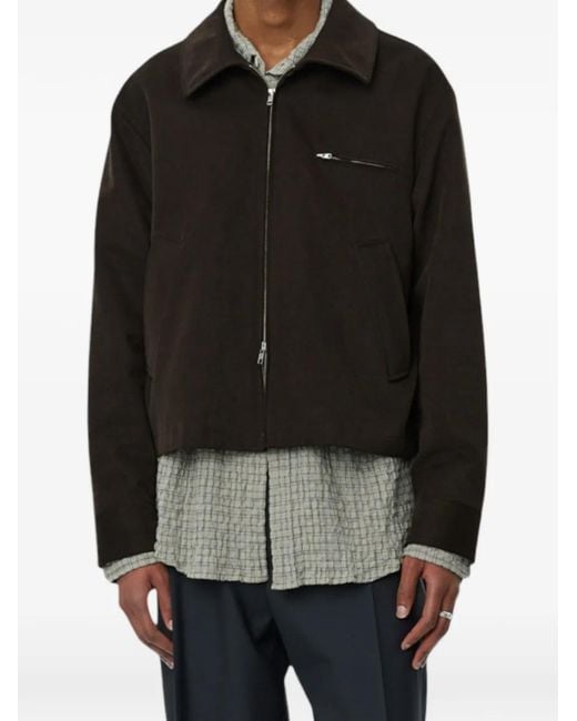 mfpen Black Postal Brushed-Cotton Jacket for men