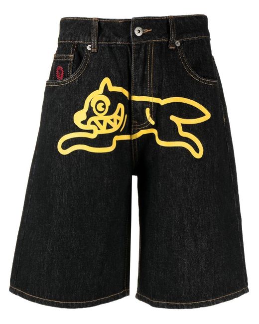 ICECREAM Running Dogprint Denim Shorts in Blue for Men Lyst