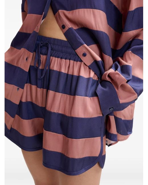 Essentiel Antwerp Blue Jalana Striped Drawstring Shorts