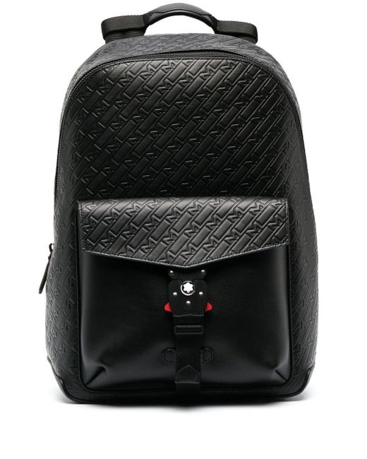 Montblanc Embossedmonogram Leather Backpack in Black for Men Lyst