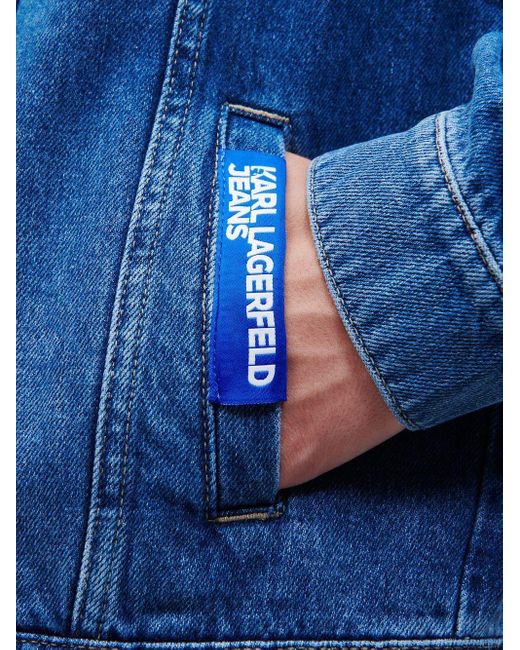 Karl Lagerfeld Jeansjacke mit Logo-Patch in Blue für Herren