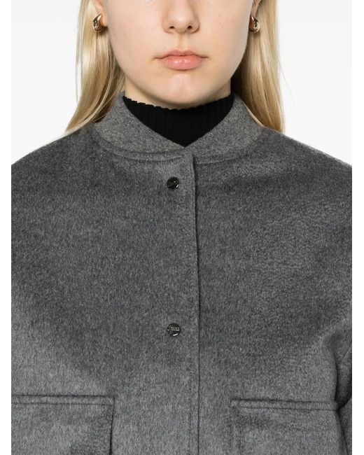 Herno Gray Wool Bomber Jacket