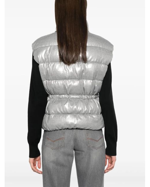 Chaleco Con Efecto De Lamé Peserico de color Gray