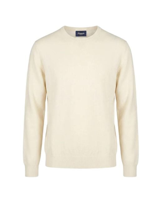Drumohr White Crew-Neck Sweater for men