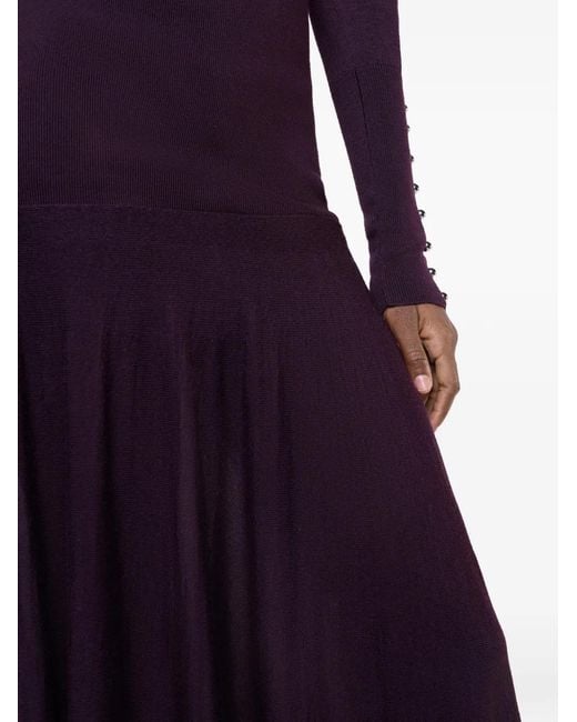 Rabanne Purple Knit Maxi Skirt