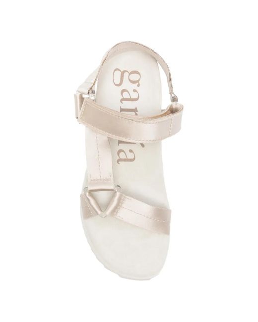 Pedro Garcia White Touch-Strap Platform Sandals
