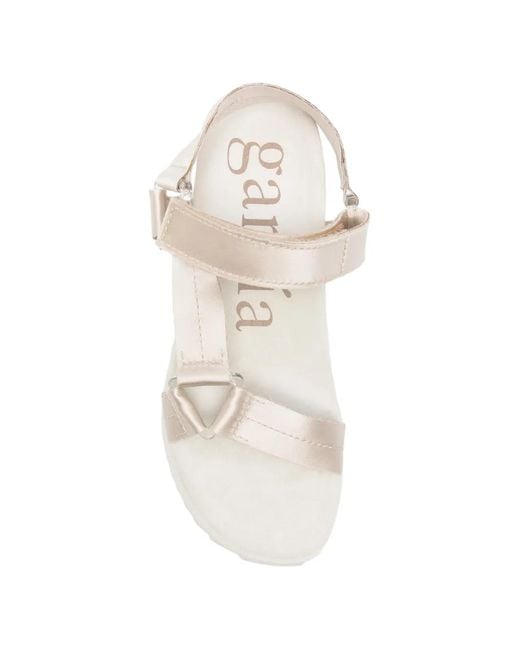 Pedro Garcia White Touch-Strap Platform Sandals