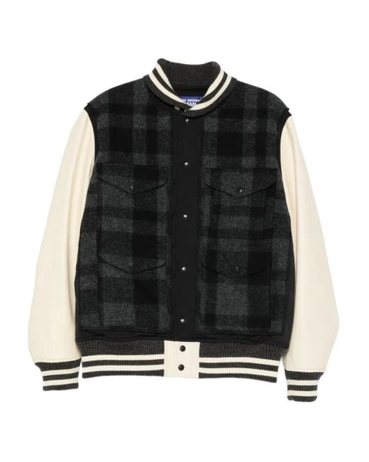 Junya Watanabe Black Check Panelled Jacket for men