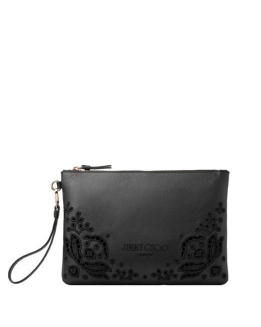 Jimmy Choo Black Zipped Flat Pouch