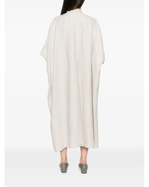 Ziggy Chen White Panelled Short-Sleeve Midi Dress