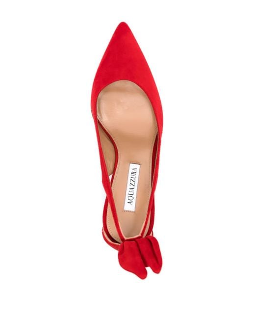 Zapatos Bow Tie Con Tacón De 85 Mm Aquazzura de color Red