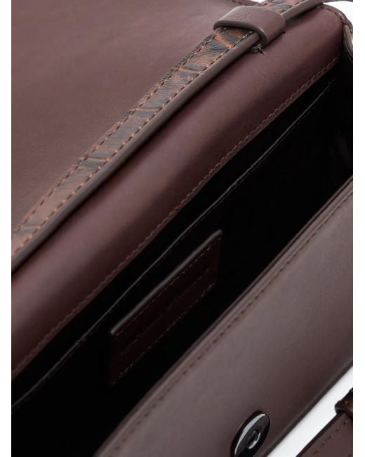 Bolso de hombro con efecto de piel de crocodilo Emporio Armani de hombre de color Brown