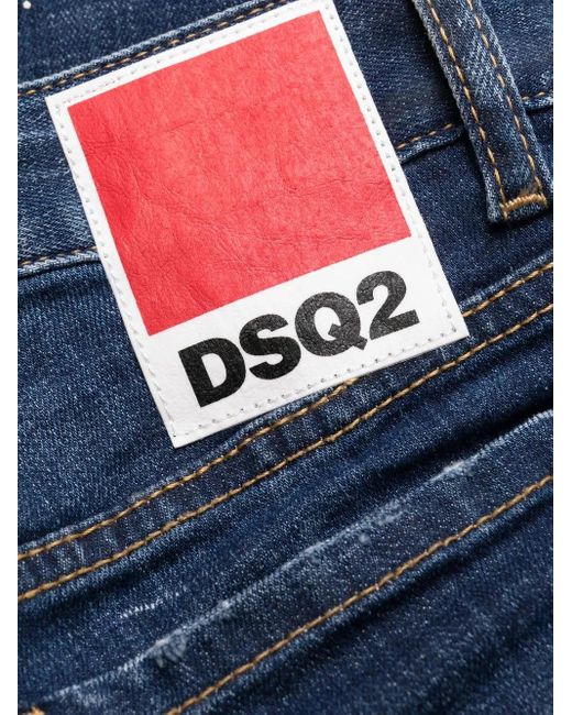 DSquared² Blue Distressed Skinny Jeans