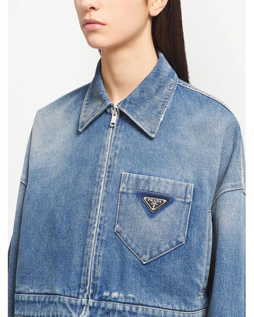 Prada Cropped Jack in het Blue