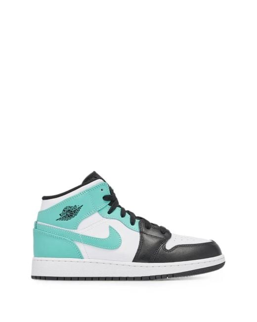 Nike Blue 1 Mid Tropical Twist Igloo Leather High-Top Sneakers for men