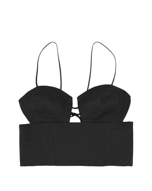 Cala De La Cruz Black Cutout Top