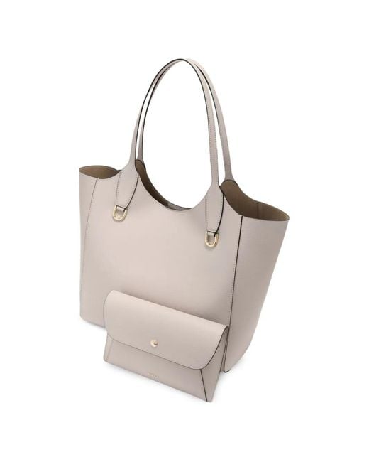 Furla White Medium Lea Tote Bag