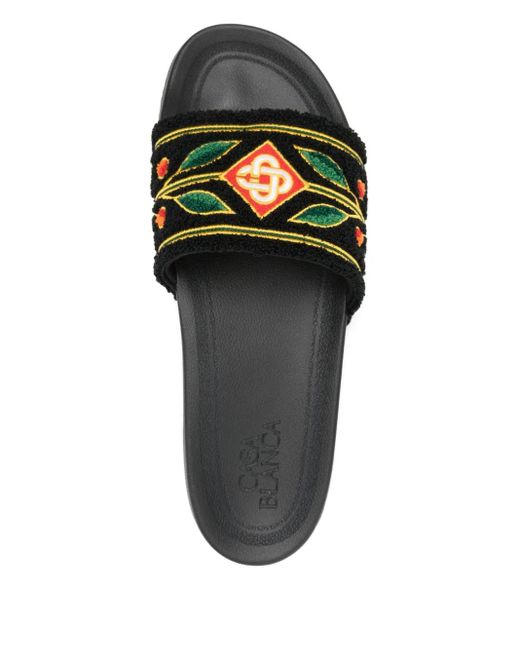 Casablanca Green Embroidered "Terry" Slider for men