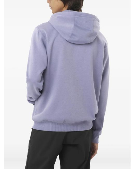 Salomon Blue Zip-Up Logo-Detailed Hoodie for men