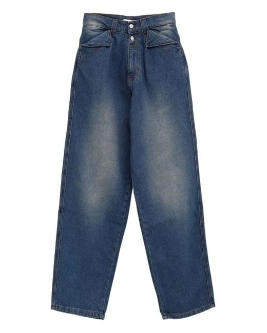 GIMAGUAS Blue Button-Fly Pocket Jeans