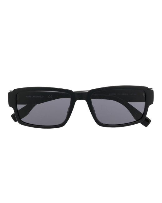 Karl Lagerfeld Temple-logo Rectangular Sunglasses in Black for Men ...