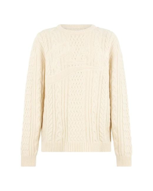 Philipp Plein White Plein Star Cable-Knit Sweater for men