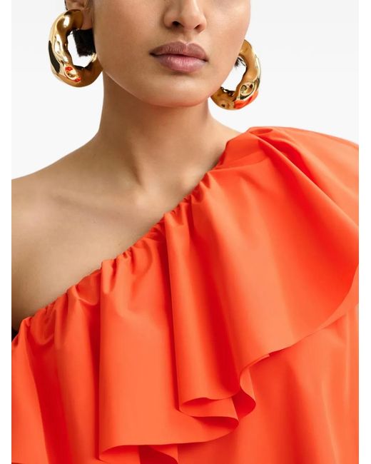Essentiel Antwerp Red 'Juicer' Asymmetric Ruffle Dress