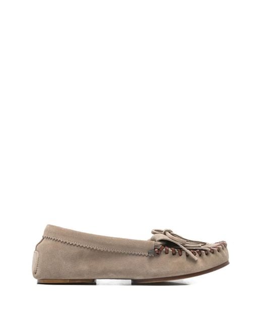 Paris Texas Natural Indiana Round-Toe Loafers