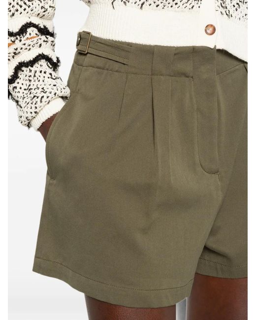 Ulla Johnson Green Pleated Pocket Shorts