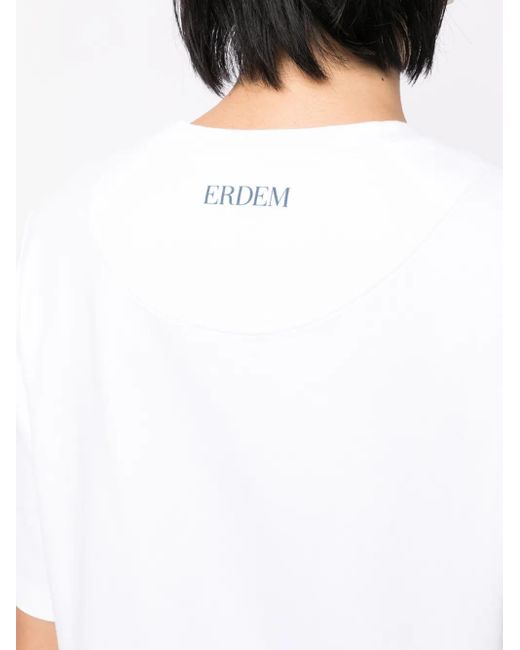 Erdem Blue Graphic-Print Cotton T-Shirt