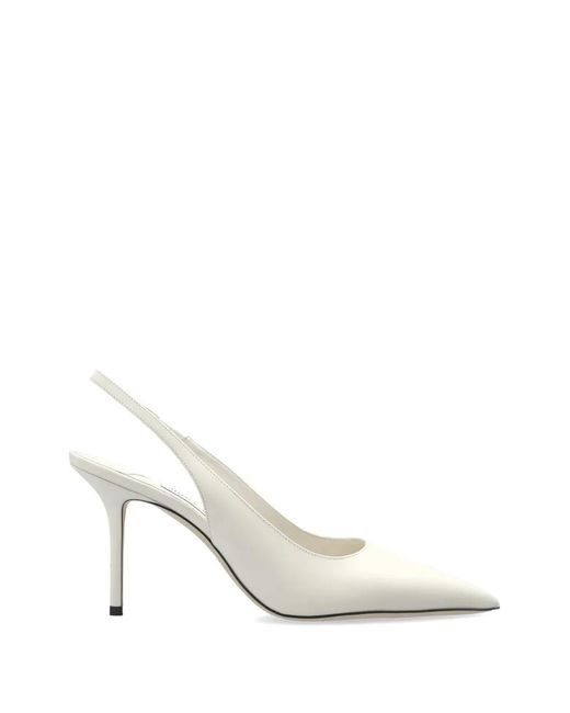 Jimmy Choo White Love Sling Back 85 Pumps