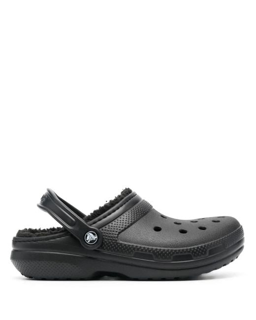 CROCSTM Black Baya Fleece-Lined Mules