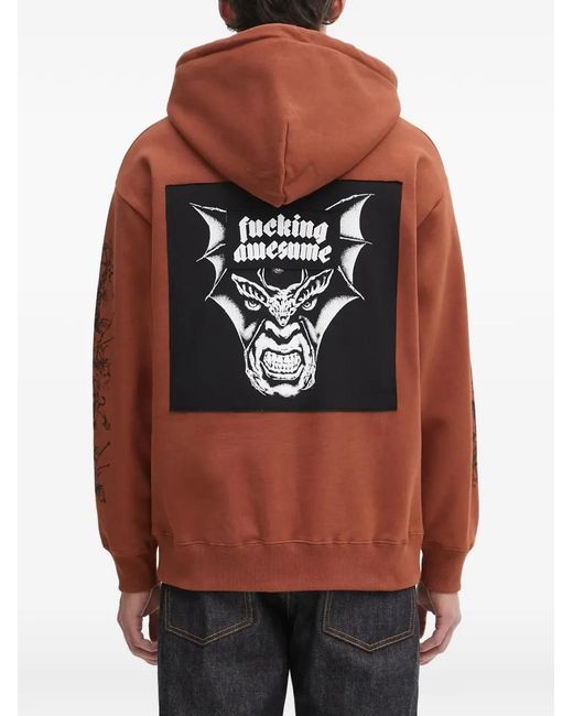 Fucking Awesome Orange Graphic-Print Hoodie for men
