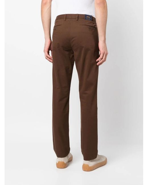 Polo Ralph Lauren Brown Stretch Slim-Cut Chino Trousers for men