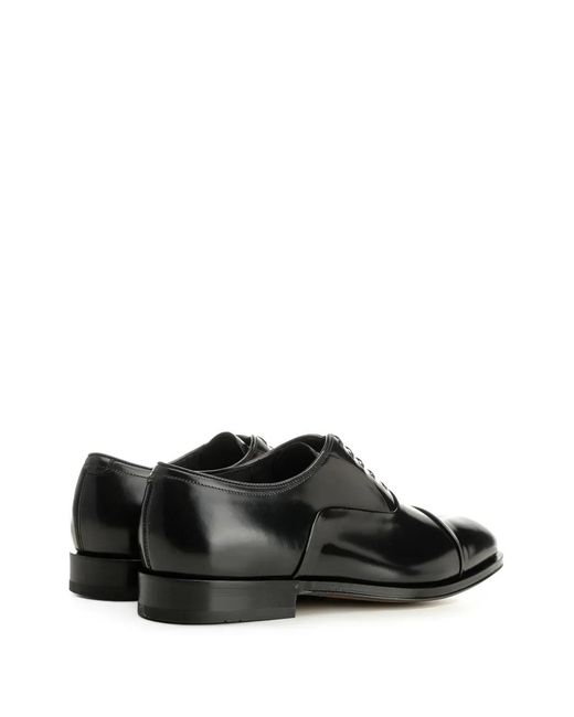 Ferragamo Black Oxford With Toe Cap for men