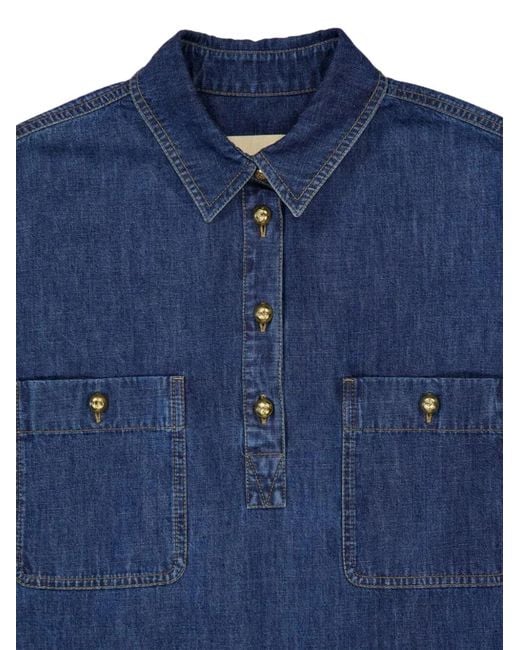 Valentino Garavani Blue Pocket-Detail Shirt Dress
