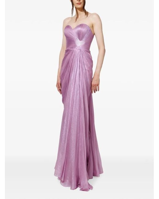 IRIS SERBAN Purple Heart Draped Dress