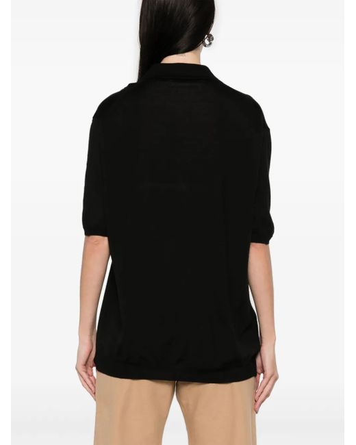 Marni Black Knitted Polo Top