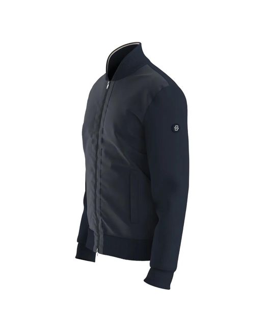 Boss Blue Zip-Up Bomber Jacket for men