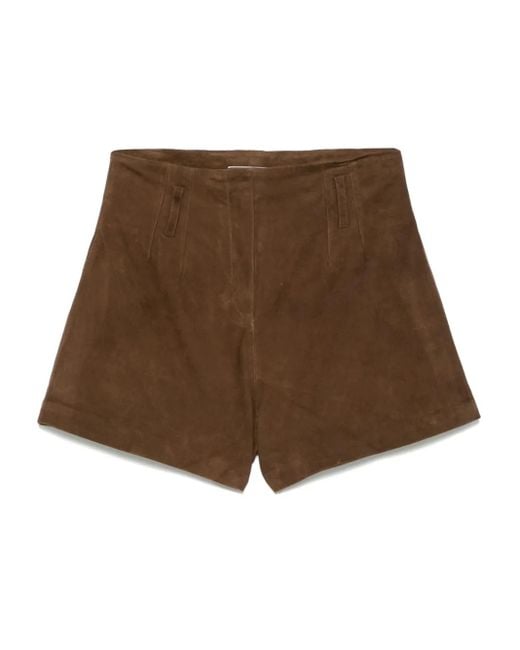 Frankie Shop Brown Lise Shorts