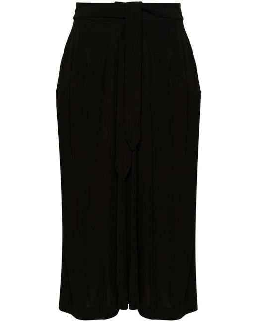 BITE STUDIOS Black Draped Jersey Midi Skirt