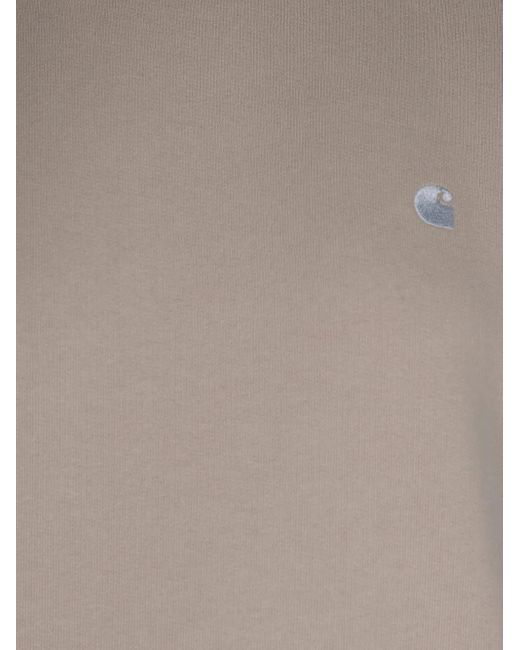 Carhartt Brown Embroidered-Logo Cotton Sweatshirt