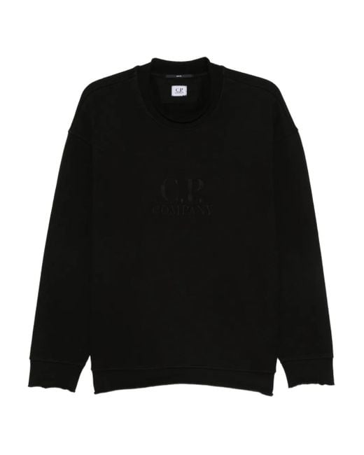 メンズ C P Company ロゴ スウェットシャツ Black