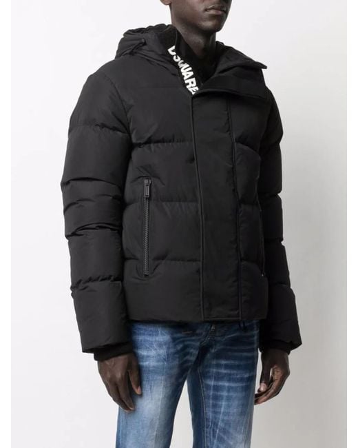 DSquared² Black Nylon Down Jacket for men