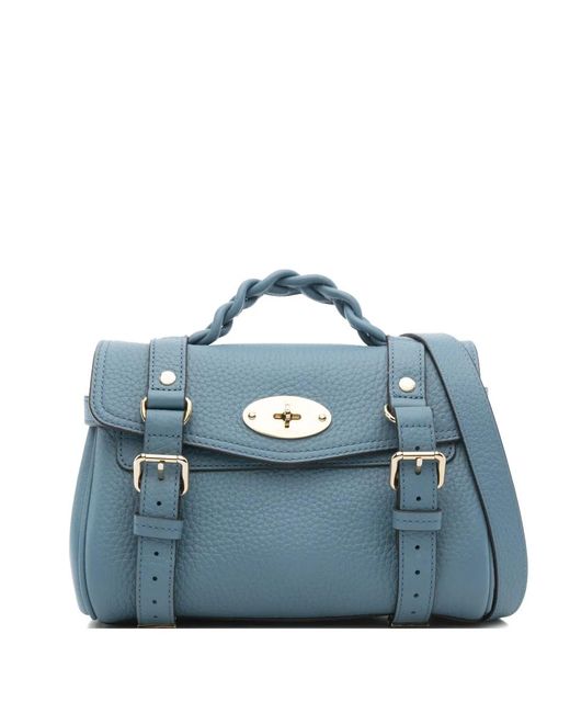 Mulberry Blue Mini Alexa Braided Crossbody Bag