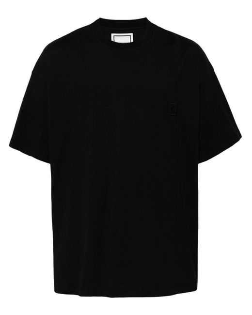 Wooyoungmi Black Graphic-print Cotton T-shirt for men