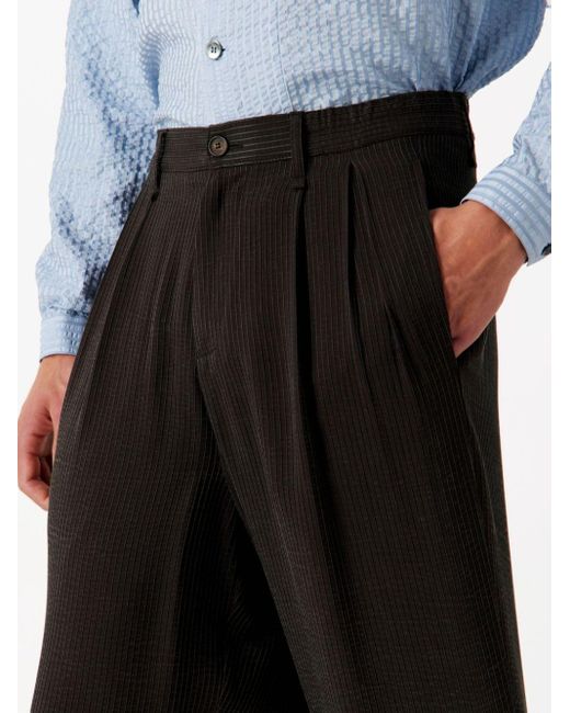 Giorgio Armani Black Pleated Cropped Trousers for men