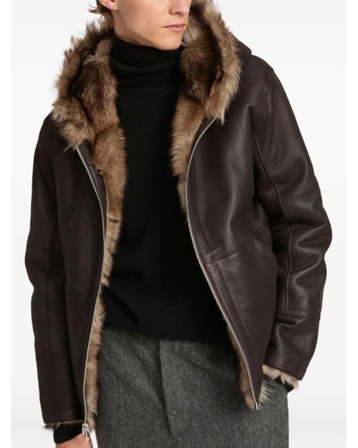 Yves Salomon Brown Reversible Toscana Lambskin Hoodie for men