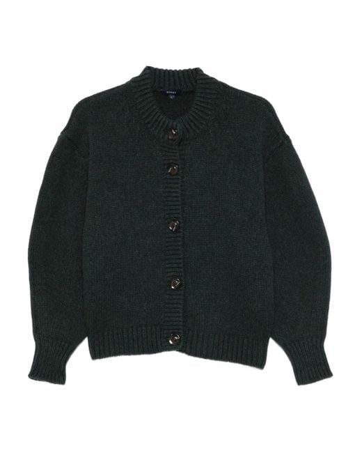 Soeur Black Leonard Button-Front Merino-Wool Cardigan